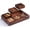 Vintage Wood 2, variant on Large Rectangular Wood Serving Tray with Handles – Ottoman Breakfast Tray with Raised Edges, Snack and Food Serving Platter in Vintage Wood