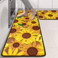 thumbnail image 2 of Kitchen Rugs Sets Of 2,Brown Yellow Sunflower Pattern Anti Fatigue Kitchen Mat Rugs Non Slip Washable,Decorative Kitchen Floor Mats for Kitchen,Sink,Laundry,17"x47"+17"x47", 2 of 5