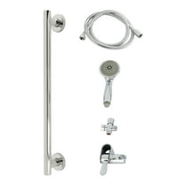 Kingston Brass KAK2521D Made to Match Shower System with Slide/Grab Bar and Hand Shower, Chrome