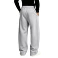 thumbnail image 4 of Hsovts Men's Wide Leg Sweatpants, Elastic Drawstring Waist Open Cuff Casual Trousers, Solid Color Relaxed Fit Side Pocket Streetwear Pants Gray M, 4 of 4