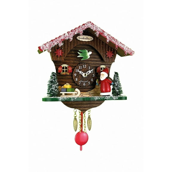 Kuckulino Black Forest Clock Christmas Edition with Quartz Movement and Cuckoo Call