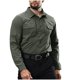 thumbnail image 5 of Blusa y camisa de manga larga con cuello vuelto para hombre, estilo casual, de color liso, con botones y bolsillos, de poliéster., 5 of 6