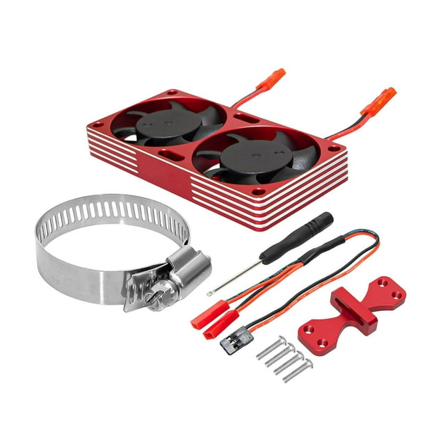 Ventilador de disipación de calor para motor RC de 7,9 × 4 cm para modelos 1:7, 1:8 y 1:10 de alta velocidad. Rojo