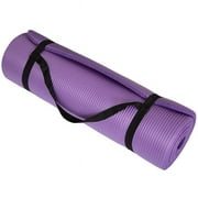 Wakeman  Non Slip Comfort Foam Durable Extra Thick Yoga Mat for Fitness Pilates & Workout with Carrying Strap - Purple