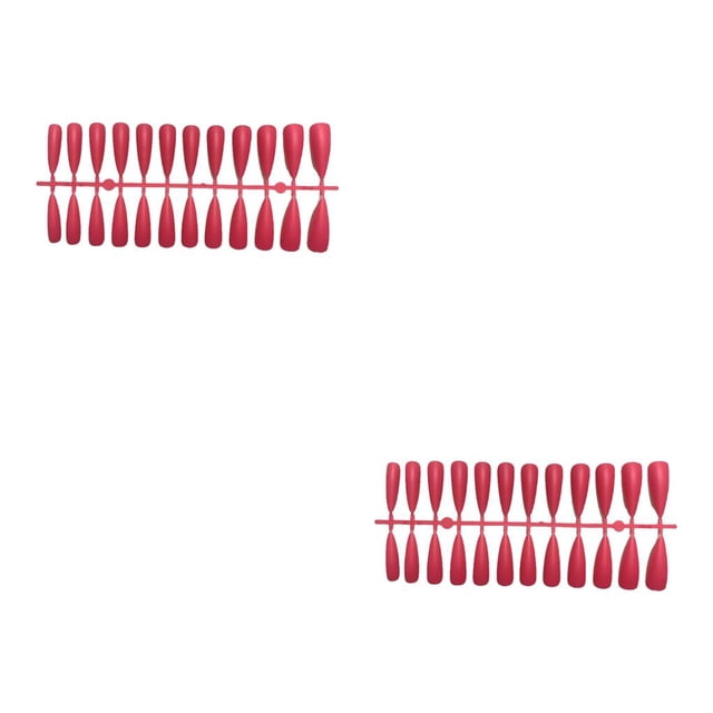Seitruly Tabletas para mejorar las uñas Textura esmerilada a prueba de agua Usable Uña falsa Cobertura completa Puntas de manicura JM-17Rose JM-17Rosa Roja 2piezas