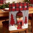 thumbnail image 6 of Luoshdecor Christmas Chair Back Covers, Winter Red Reindeer Santa Snowman Chair Cover for Kitchen Holiday Home Party 18x21 in, 6 of 6