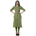 thumbnail image 2 of Moomaya Kurti Droit Imprimé pour Femmes Col en V Manches Retroussables Tunique Kurta, 2 of 6