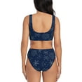 thumbnail image 3 of Daiia Snowflake Dark Blue Women's Bikini Set Two Piece Swimsuit High Waisted Bikini Adjustable Straps Bikini Perfect for Beach, Pool, and Summer Vacation-Small, 3 of 9
