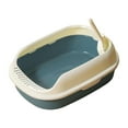 thumbnail image 2 of Cat Open Top Pet Litter Tray Portable High Sided Semi Closed Cat Sand Navy, 2 of 8