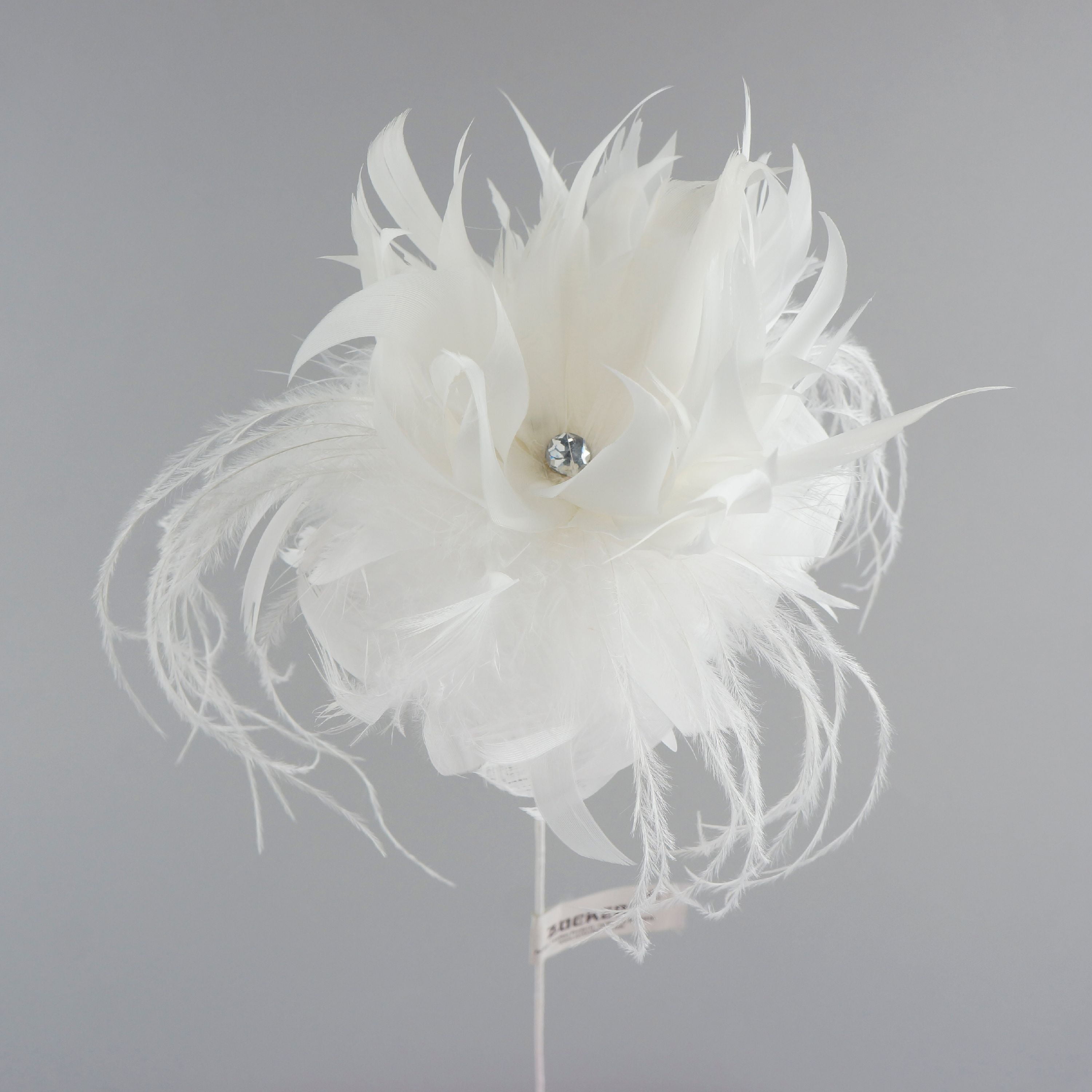 Large Natural Feather Floral Pick 4x16" White Wedding, Holiday, Home