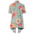 thumbnail image 4 of MixMatchy Women's Floral Pattern Lightweight Front Open Front Short Sleeve Cardigan, 4 of 4