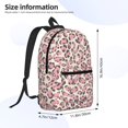 thumbnail image 2 of 17in Backpack With Pocket Adjustable Shoulder Strap Large Capacity Zipper Opening And Closing Double Pull Head Zipper For Work Travel Sports Leopard Skin Print Style Pink_4, 2 of 8