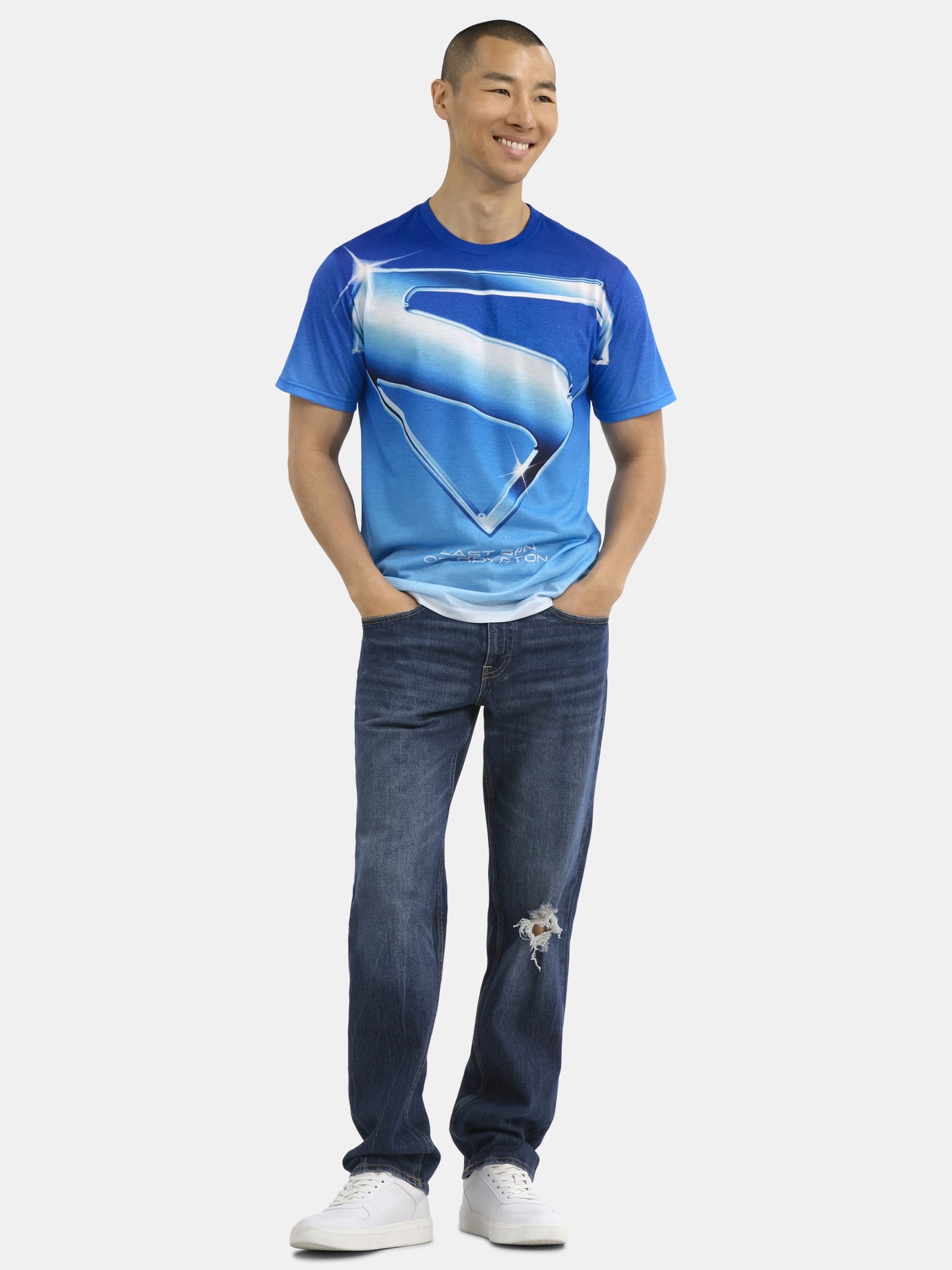 Superman, Men's & Big Men's Graphic T-Shirts, Blue Poster, Sizes S-3XL