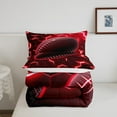 thumbnail image 4 of YST Couette pour Garçons Literie de Soccer, Décor Néon Rouge Ensembles de Literie & Collections Style Moderne Alvéole Lumineuse Couette Simple 2 Pcs, Décor de Chambre à Thème Sportif Décor Preppy, 4 of 6