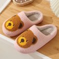thumbnail image 3 of Womens Fuzzy Slippers Cute Cartoon Animal Print Chunky Soft Sole Antislip Winter Bedroom House Shoes Casual Cozy Slip on Shoes Red 7.5, 3 of 6