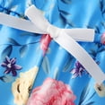 thumbnail image 5 of Fdqin Girls Jumpsuit 3 Pcs Summer Floral Print Sleeveless Romper Shorts Elastic Waist Overalls Blue 11-12 Years, 5 of 7