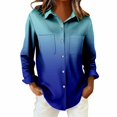 thumbnail image 6 of Endives Womens Shirts Gradient Color Casual Long Sleeve Button Down Blouse Shirt Womens Tops Spring Outfit, 6 of 6