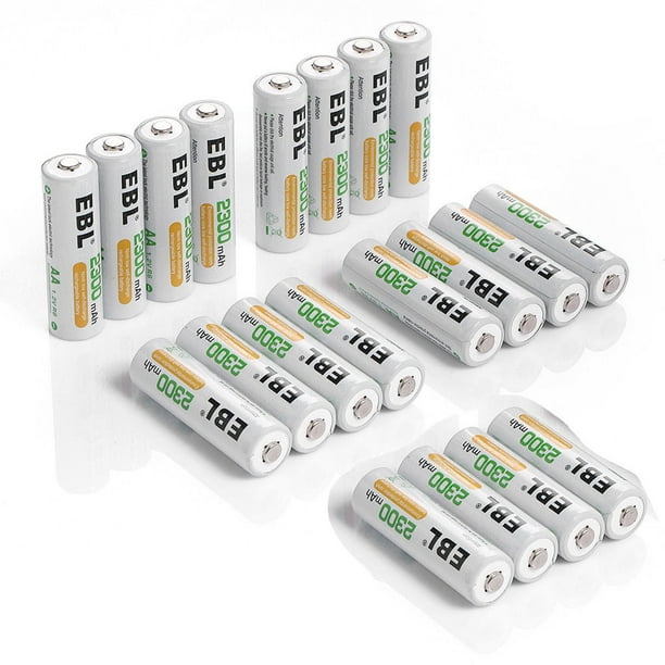 EBL 20Pack 1.2v AA Battery 2800mAh NiMH Rechargeable Batteries