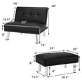 thumbnail image 2 of Gymax Accent Chair Set Convertible Single Sofa w/Ottoman Footrest Black, 2 of 10
