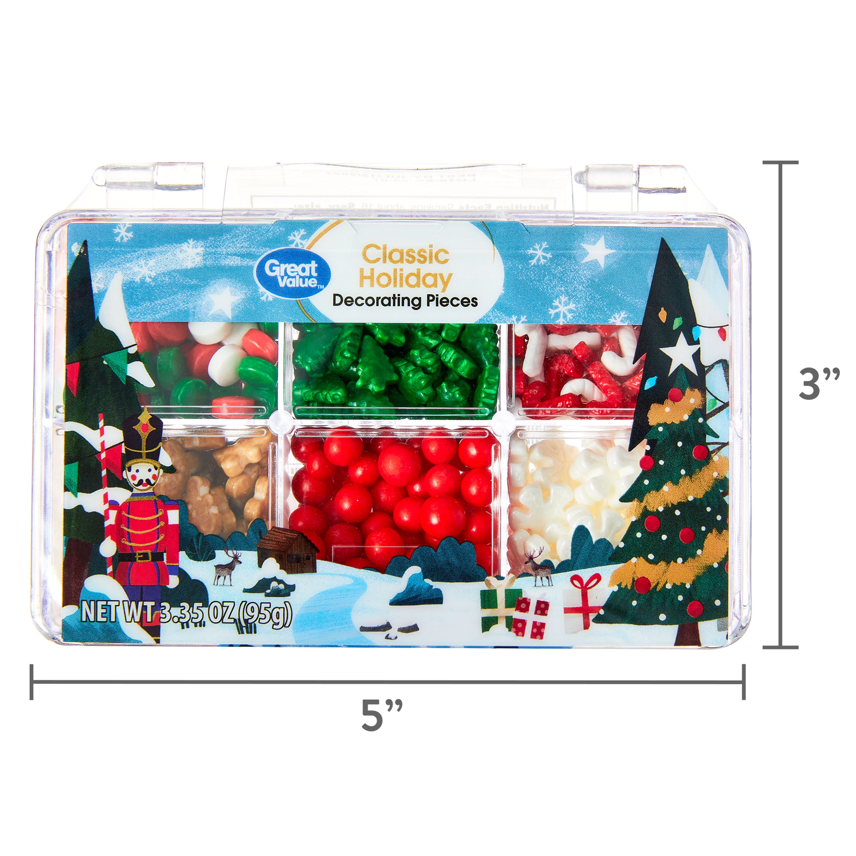Great Value Classic Holiday Decorating Pieces, 3.35 oz