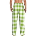thumbnail image 3 of Xecao White Green Plaid Men's Straight Lounge Pajama Pants: The Ultimate in Comfortable Sleepwear, 3 of 9