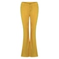thumbnail image 5 of Women's Plus Size Elastic High Waist Flare Bell Bottom Solid Color Stretch Long Pants Trousers, 5 of 7