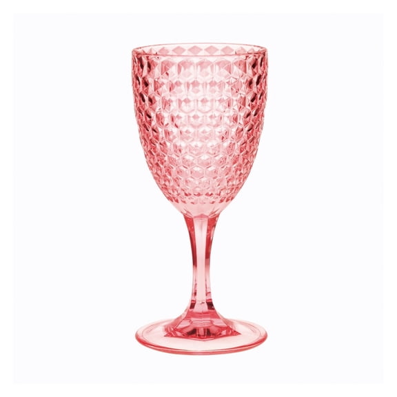 Cut Plastic Wine Glasses Set of 4 (12oz), BPA Free Acrylic Wine Glass Set, Unbreakable Red Wine Glasses, White Wine Glasses Pink   Acrylic