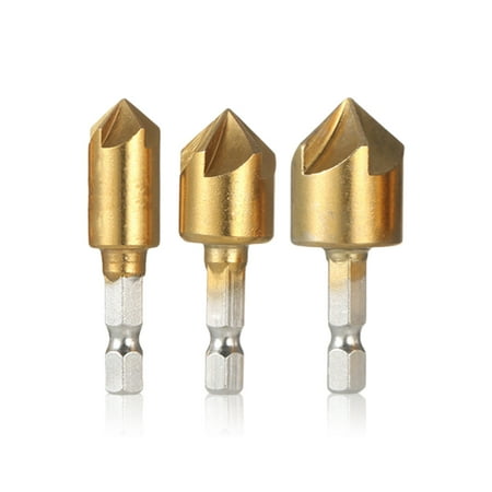 

3x Countersink Drill Bits Woodworking Hole Puncher Adapters 12-19mm