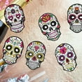 thumbnail image 3 of Day of the Dead Theme Party Decoration Mask with Flower Diamond Colorful Painting Headwear for Mexican Carnival Birthday Party Decoration Fiesta Halloween Festival Supplies, 3 of 5