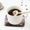 thumbnail image 5 of KLL Drink Coasters Set Square of 4,PU Leather Absorbent Coasters Set Decorative Coffee Cup Coasters Housewarming Gift for Home Decor-Romantic Floral Bear, 5 of 5
