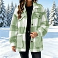 thumbnail image 4 of FchengtaiS Sherpa Fleece Jackets For Women Fuzzy Button Down Plaid Coats Fall Winter Warm Outerwear With Pocket, 4 of 7
