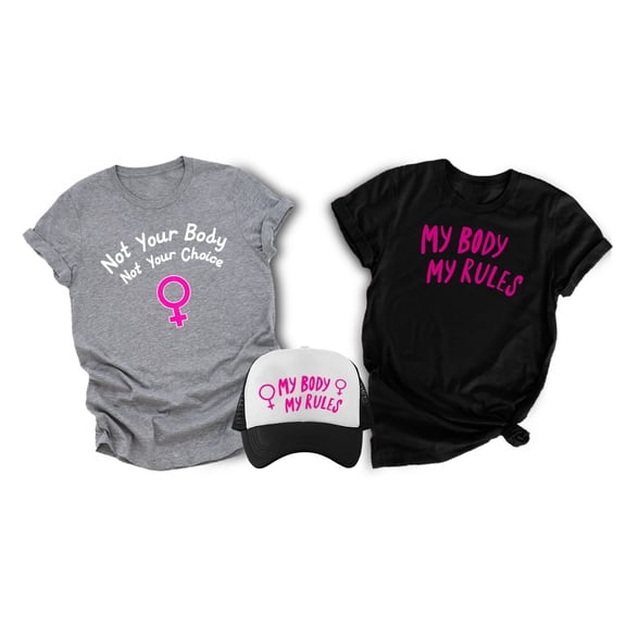 My Body My Rules Feminis Shirt Women's Rights T-Shirt Women T-Shirt MY Body Black 3X-Large