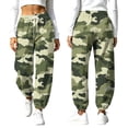 thumbnail image 5 of Karymi Jeans for Women Camo Printed Joggers, Elastic Drawstring Waist Sweatpants with Hand Pockets, Elastic Cuffed Ankle Daily Sports Pants, 5 of 9