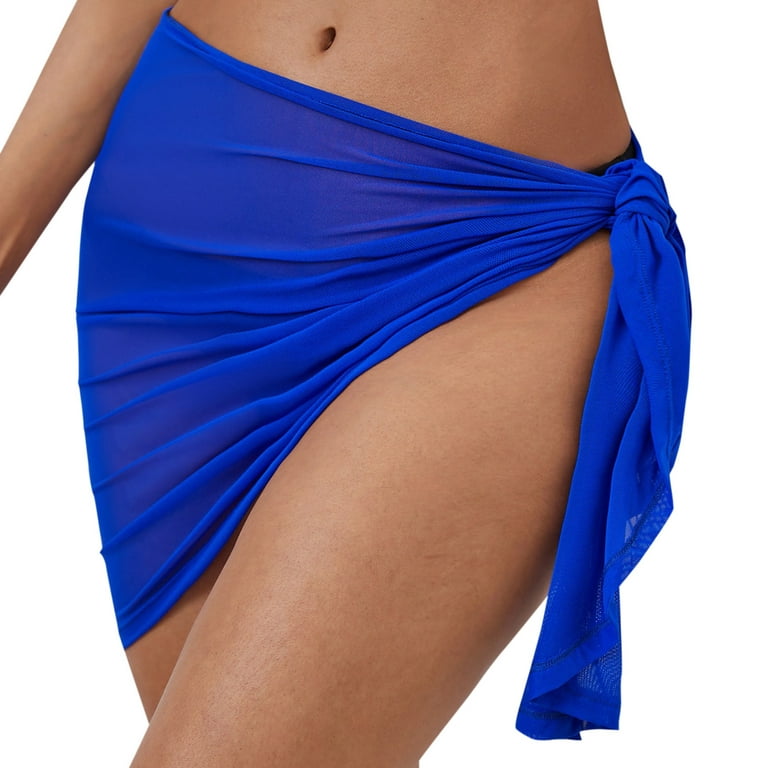 Swimsuit Women Women 2 Pieces Sheer Wrap Knot Cover Up Skirt