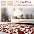 thumbnail image 2 of ODIKA 2'x3' Machine Washable Non-Slip Area Rug, Botanical Vine Scrolls with Stylized Floral Blooms and Ornamental Detailing High Traffic Rug, Ivory, 381811, 2 of 7