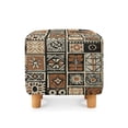 thumbnail image 2 of SCRAWLGOD Tribal Plaid Print Brown Beige Ottoman Slipcover, Square Washable Ottoman Slipcovers for Foot Stool Furniture Protector for Living Room Nonslip Foot Stool Cover Elastic Bottom, 2 of 7