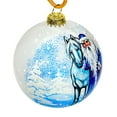 thumbnail image 4 of STP Goods Father Frost with Horse Glass Christmas Ball Ornament 3.9" (10 cm) Hand-Painted Christmas Tree Ornament Collectible Christmas Tree Hanging Decoration, Blue White, 4 of 5
