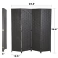 thumbnail image 7 of 4 Panel Room Dividers Foldable Privacy Screen Decorative Indoor Screen 6TF Wooden Office Dividers Partition Wall for Home, Office, Bedroom, Gray, 7 of 7