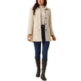 thumbnail image 2 of INSPIRE CHIC Women's Winter Overcoat Mid-Length Notch Lapel Single-Breasted Peacoat S Beige, 2 of 5
