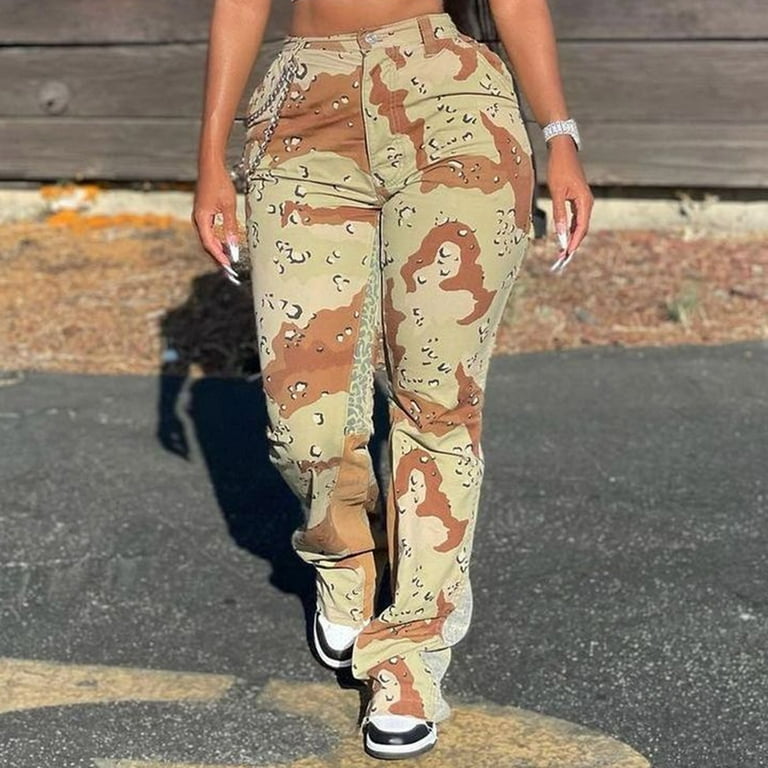 Owordtank Womens Streetwear Camo Pants with Pockets Casual Owordtank Womens Streetwear Camo Pants with Pockets Casual
