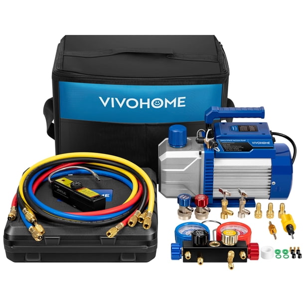 Bomba de vacío HVAC VIVOHOME 110 V 1/3 HP 5 CFM con manómetro