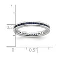 thumbnail image 2 of 2.5mm 925 Sterling Silver Channel set Stackable Polished Created Sapphire Ring Size 5 Stackable Ring for Women, 2 of 2