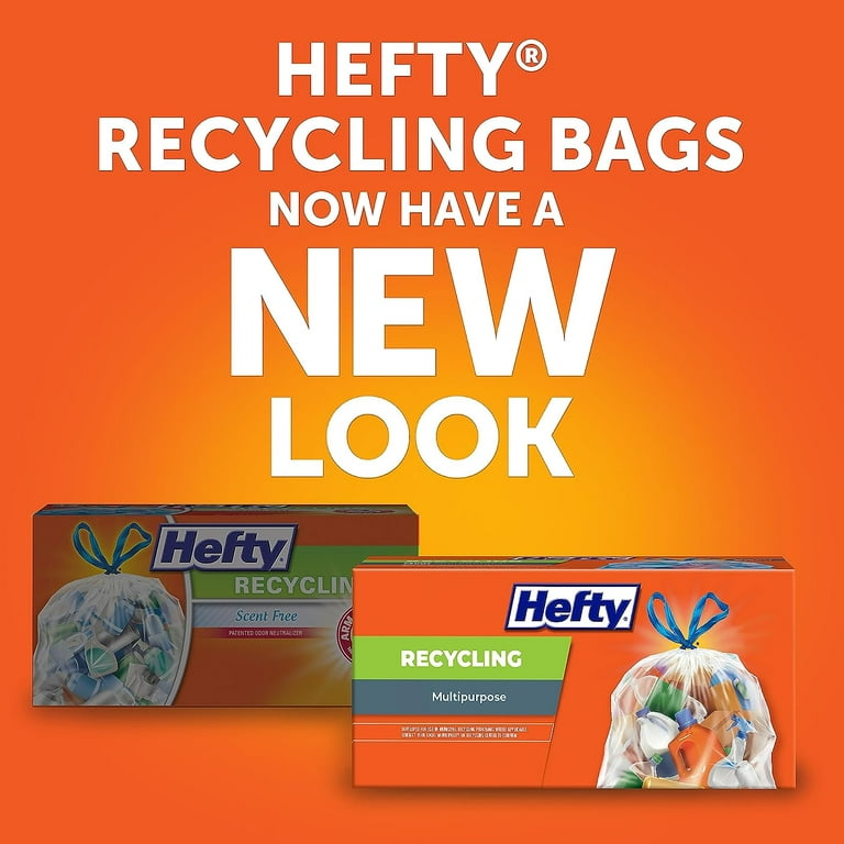 Hefty Recycling Trash Bags Clear 13 Gallon 60 Count May Vary for