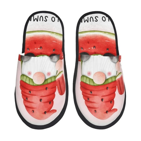 

Pofeuu Watermelon Gnome Print EVA Fuzzy House super light Slippers Slippers Scuff Outdoor Indoor Warm Cozy Plush Bedroom Shoes Soft Flat Comfy Anti-Slip-Large