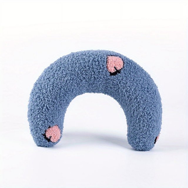Cat Toy Pillow U-shaped Protective Pet Pillow Dog Cat Pillow Mat Stuffed Chew Toy