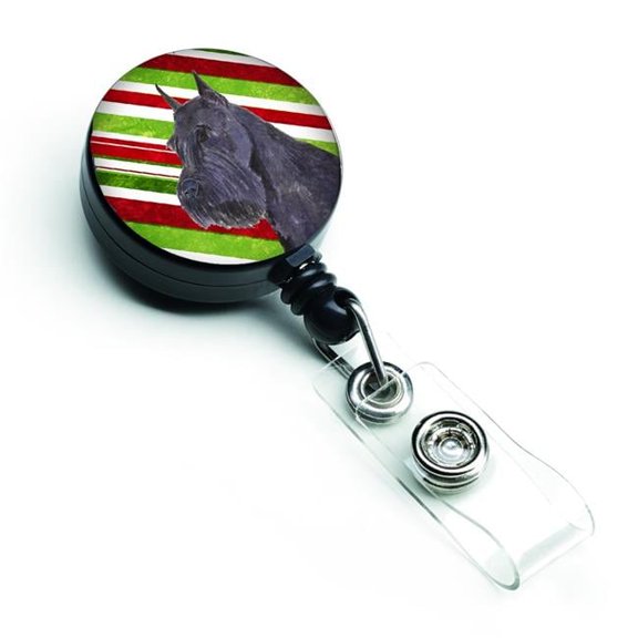 Carolines Treasures SS4592BR Schnauzer Candy Cane Holiday Christmas Retractable Badge Reel