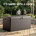 thumbnail image 5 of 80 Gallon Resin Storage Box, All-Weather, Lockable Multi-Purpose Deck Box for Outdoor Cushions, Patio Items, and Garden Equipment, Pure Brown, 5 of 7
