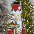 thumbnail image 4 of 61" Tall Large Iron Christmas Nutcracker with Candy Cane Staff & LED Lights "Harry", 4 of 5