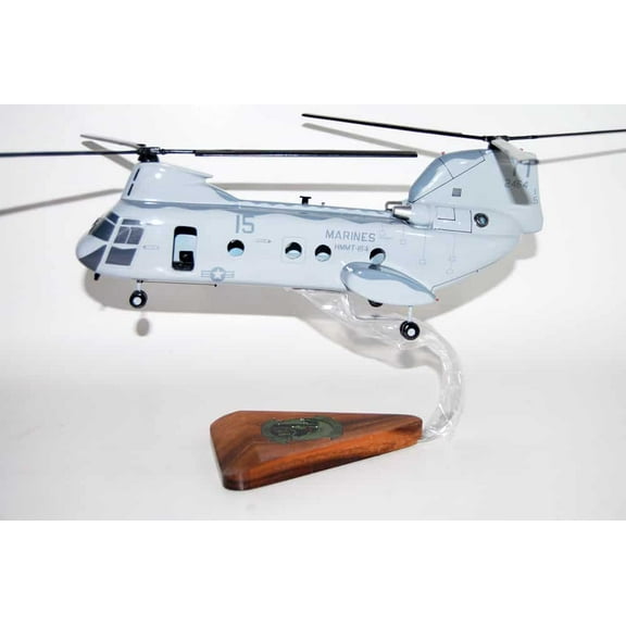 HMMT-164 Knightriders (2464) CH-46 Model, 1/38 (14") Scale, Mahogany, Phrog