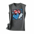 thumbnail image 3 of Fartey American Flag Patriotic Tank Tops for Women 4th of July Sleeveless Shirts Cute USA Flag Graphic Tanks Slim Fit Festival Undershirts Gray L, 3 of 4